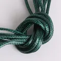 Cordon ciré vert foncé pour colliers avec texture tissée fine et design noué flexible - 5m/sac 2MM / Vert Foncé