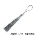 Silver-grey silk tassel pendant with 13cm length for DIY bookmarks and crafts - Gray