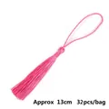 Pink polyester tassel pendant 13cm for DIY bookmarks and crafts, 32 pieces per bag - Light Rose Red