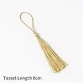Pale gold 8cm handmade polyester tassel with decorative cord loop for DIY crafts - Earthy Yellow