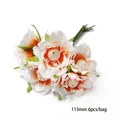 Pistils de fleurs artificielles dégradé orange et blanc pour bijoux DIY 115mm 6pcs - Fleur à pétales perlés orange dégradé