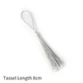 Minimalist white polyester tassel 8cm for DIY crafts and bookmark decoration - Light Gray
