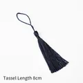 Navy blue polyester decorative tassel with 8cm length for DIY bookmarks and accessories - Navy Blue