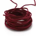 Flache 3mm dunkelrote Wildlederimitat-Kordel für DIY-Schmuck und Traumfänger - 1m (Breite 2,8mm) / Weinrot