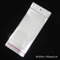 Sacchetti OPP autoadesivi 8x20cm con foro per appendere e striscia di chiusura - 8x20cm (100 Pezzi/Confezione)
