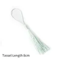 Pale mint green 8cm handmade polyester tassel pendant with woven loop for DIY crafts - Aqua