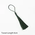 Dark green 8cm polyester tassel pendant with top loop for DIY crafts and bookmarks - Army Green