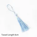 Light blue polyester tassel with 8cm length and hanging loop for DIY bookmarks - Sky Blue