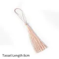 Pink polyester tassel pendant for bookmarks with 8cm length and long hanging loop - Pale Green
