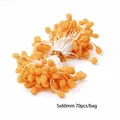 Lot de 70 pistils de fleurs artificielles orange vif 5x60mm pour l'artisanat et le DIY - Étamine granulaire sucrée jaune orange