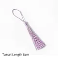 Light purple polyester tassel bookmark with a woven hanging loop and 8cm silk fringe - Light Purple