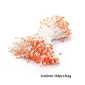 Pistils de fleurs orange à double tête pour bijoux DIY artisanat 2x60mm 288 pièces - Étamine à double tête contrastée orange blanc