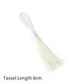 Polyester 8cm white bookmark tassel with braided loop for DIY accessories - Off White