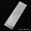 Sacchetti di plastica OPP adesivi 8x27cm con foro di sospensione per gioielli - 8x27cm (100 Pezzi/Confezione)
