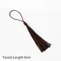 Dark brown polyester tassel pendant with 8cm length and hanging loop for DIY crafts - Dark Coffee
