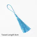 Light blue polyester tassel with hanging loop measuring 8cm in length for DIY crafts - Lake Blue