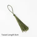 Dark green 8cm polyester decorative tassel with woven loop for DIY bookmark crafts - Olive Green