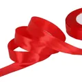 Rollo de cinta de satén rojo brillante para ramos de rosas hechos a mano de DIY - Rojo