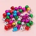 Colorful copper craft bells in assorted metallic finishes for DIY jewelry and pets - 6mm 100 Pieces/Pack / Multicolor