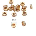 Perline distanziatrici rondelle dorate da 6mm con zirconi per creazioni gioielli - Perline Distanziatrici in Zircone Pave / 6mm (1 Pezzo) / Oro