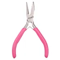 Pink handle needle nose jewelry pliers for DIY handmade jewelry and wire beading tools - Half Round Bail Making Pliers / 1 Piece / Hot Pink