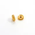 Perle distanziatrici placcate in oro 18K con motivi a greca per creazione gioielli - Perlina Tonda con Meandro Greco / 6mm (1 Pezzo) / Oro