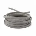 Flache 3mm graue Wildlederimitat Schnur für DIY-Schmuck und Halskettenbasteln - 1m (Breite 2,8mm) / Hellgrau