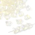Iridescent cream butterfly crystal glass beads for DIY bracelet making and jewelry crafts - Butterfly Shape / Approx. 7.5x10mm (20 Pcs/Pack) / Crystal Yellow