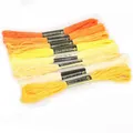 Gradient yellow and orange embroidery floss cotton threads for DIY handicraft and sewing - Approx 7.5 Meters Each / Yellow Series 8-Color Mixed