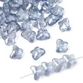 Translucent light blue butterfly glass beads for handmade DIY jewelry bracelets - Butterfly Shape / Approx. 7.5x10mm (20 Pcs/Pack) / Crystal Blue