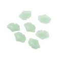 DIY light green glass ginkgo leaf pendants for vintage hairpins and jewelry making - 15x20mm / Green Jade