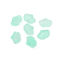 Translucent light green ginkgo leaf beads with frosted texture for DIY jewelry crafts - 15x20mm / Jelly Green