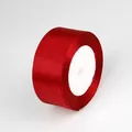 Rollo de cinta de raso rojo brillante para manualidades y envoltorio de regalos - Burdeos