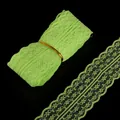 Neongrünes Spitzenband mit Blumenmuster für DIY-Haarschmuck und Näharbeiten - Breiter Stil / Grasgrün