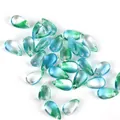 Perle a goccia in vetro ceco blu e verdi per forcine fai-da-te e creazione gioielli - Verde acqua scuro