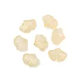 Frosted champagne yellow ginkgo leaf pendants for handmade jewelry and DIY crafts - 15x20mm / Platinum Pink
