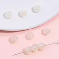 Cuentas de sirena de acrílico blanco iridiscente para joyas DIY y collares hechos - 6mm / Beige