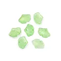 Set of 7 translucent green ginkgo leaf pendants made of glass for DIY jewelry making - Grass Green Gold Powder