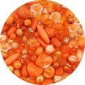 Kit per gioielli fai-da-te con una varietà di perline e ciondoli in acrilico arancio - Stile 1 / 30g Per Confezione / Serie Arancione