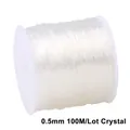 0.5mm clear elastic crystal string for DIY jewelry making 100M roll on white spool - 0.5mm / Clear White