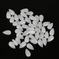Perle in vetro bianco a forma di goccia d'acqua per gioielli con foro superiore - Giada Bianca