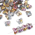 Colorful butterfly glass beads with rainbow AB coating for DIY jewelry making - Butterfly Shape / Approx. 7.5x10mm (20 Pcs/Pack) / Gradient Color 3