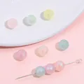 Cuentas de acrílico macaron de colores con purpurina para joyas DIY y collares - 6mm / Colores Mezclados al Azar