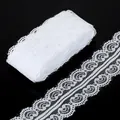 Nastro di pizzo bianco a cuore per accessori per capelli DIY, finitura da 5 yarde - Stile Largo / Bianco