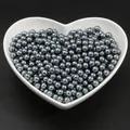 Cuentas redondas de imitación de perlas grises de ABS con brillo metálico en plato corazón - 3mm (1000 unidades/paquete) / Gris oscuro