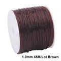 1.0mm 45M brown elastic cord for DIY jewelry making on a white plastic spool - 1.0mm / Coffee