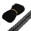 Nastro in pizzo nero con bordi ondulati per accessori capelli fai-da-te e gioielli - Stile Stretto / Nero