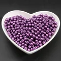 Perlas de imitación ABS de color púrpura oscuro en plato de corazón para joyería DIY - 3mm (1000 unidades/paquete) / Púrpura profundo