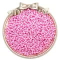 Roze matglazen kralen voor DIY sieraden maken gepresenteerd op een gouden dienblad - 3mm (450g) / Roze
