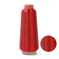 Metallic red embroidery thread spool with shimmering finish for DIY sewing crafts - 17cmx6cm (Approx 3250m/Roll) / Red